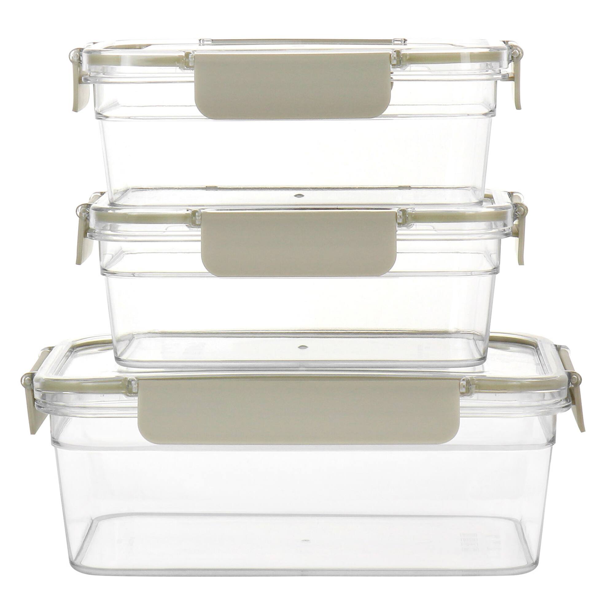 Martha Stewart Rectangular Plastic Container Set with Locking Lids
